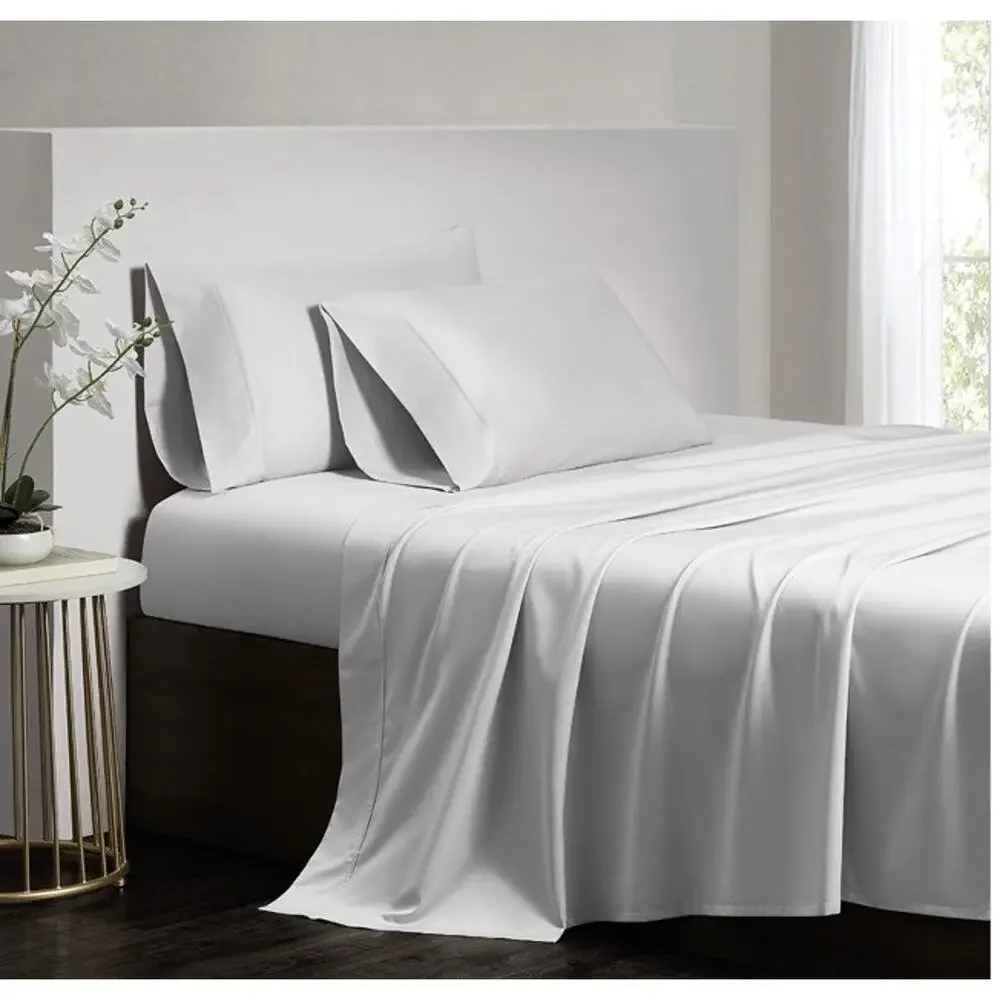 Donna Karan Luxe Egyptian Giza Cotton King Flat Sheets Platinum NEW